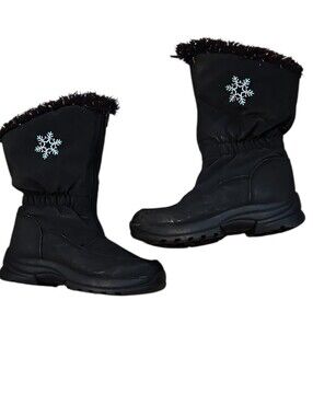 Circo Black Kids Snow Boots with Snowflake Detail Size 11 Girls